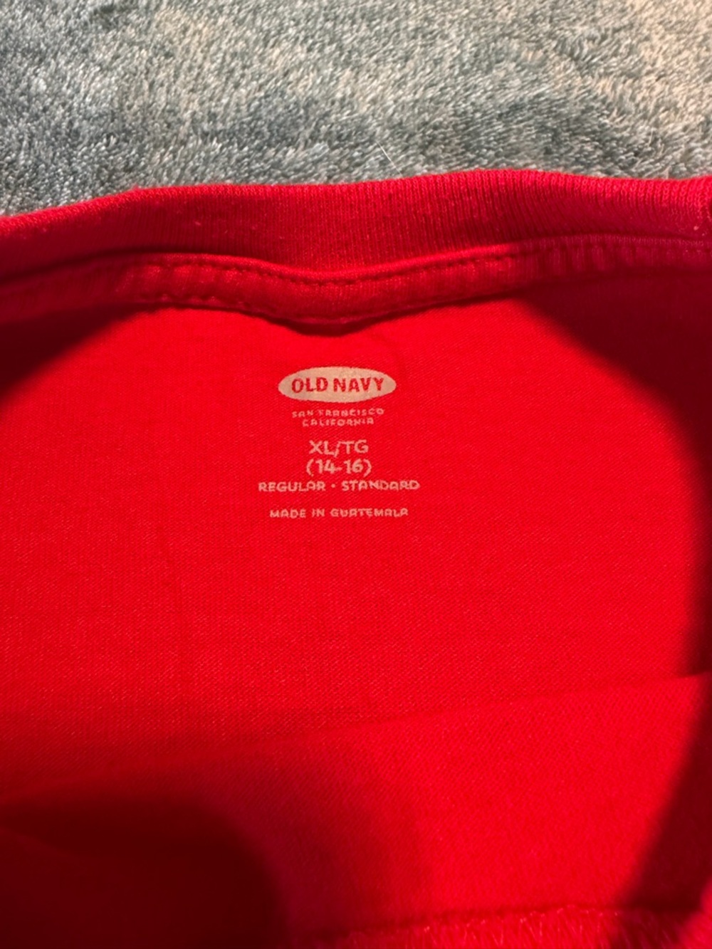 Old Navy Kid's‎ Long Sleeve Red Tee Size XL - Picture 2 of 6